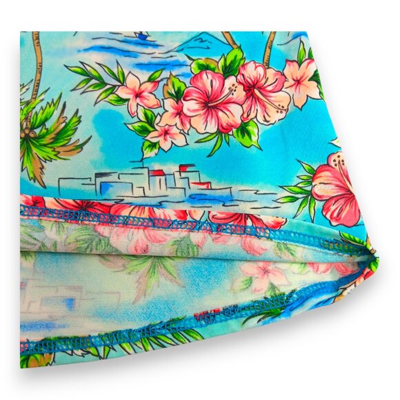 Vintage-BALTEX-Women's Bathing Suit Cover up-Skirt-Swimwear-Summer-Blue-Pink - Picture 7 of 13